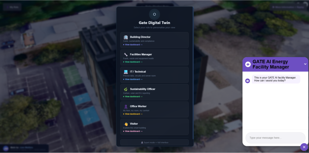 Preview of the AI Building Digital Twin application